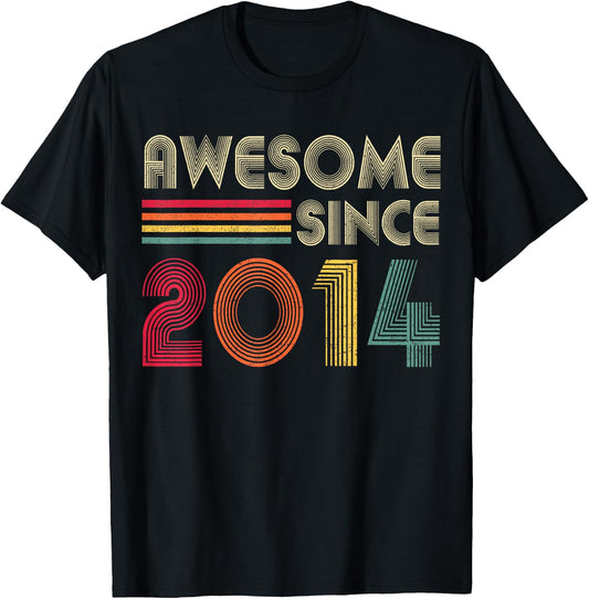 Awesome Since 2014 8th Birthday Retro T-Shirt