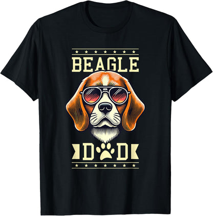 Beagle Dad Beagles , Black, S T-Shirt