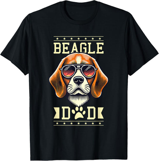 Beagle Dad Beagles , Black, S T-Shirt