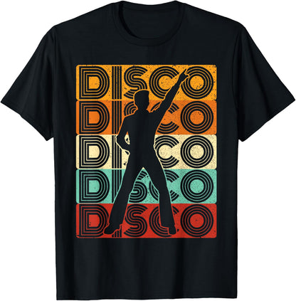 Disco Outfit Men's 70s Costume & 80s Dance Party Disco , black, s T-Shirt