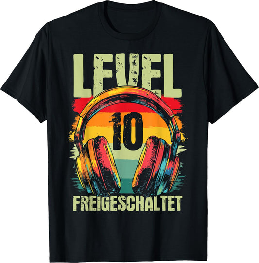 10th Birthday Boys Video Gamer Level 10 Unlocked Boys T-Shirt