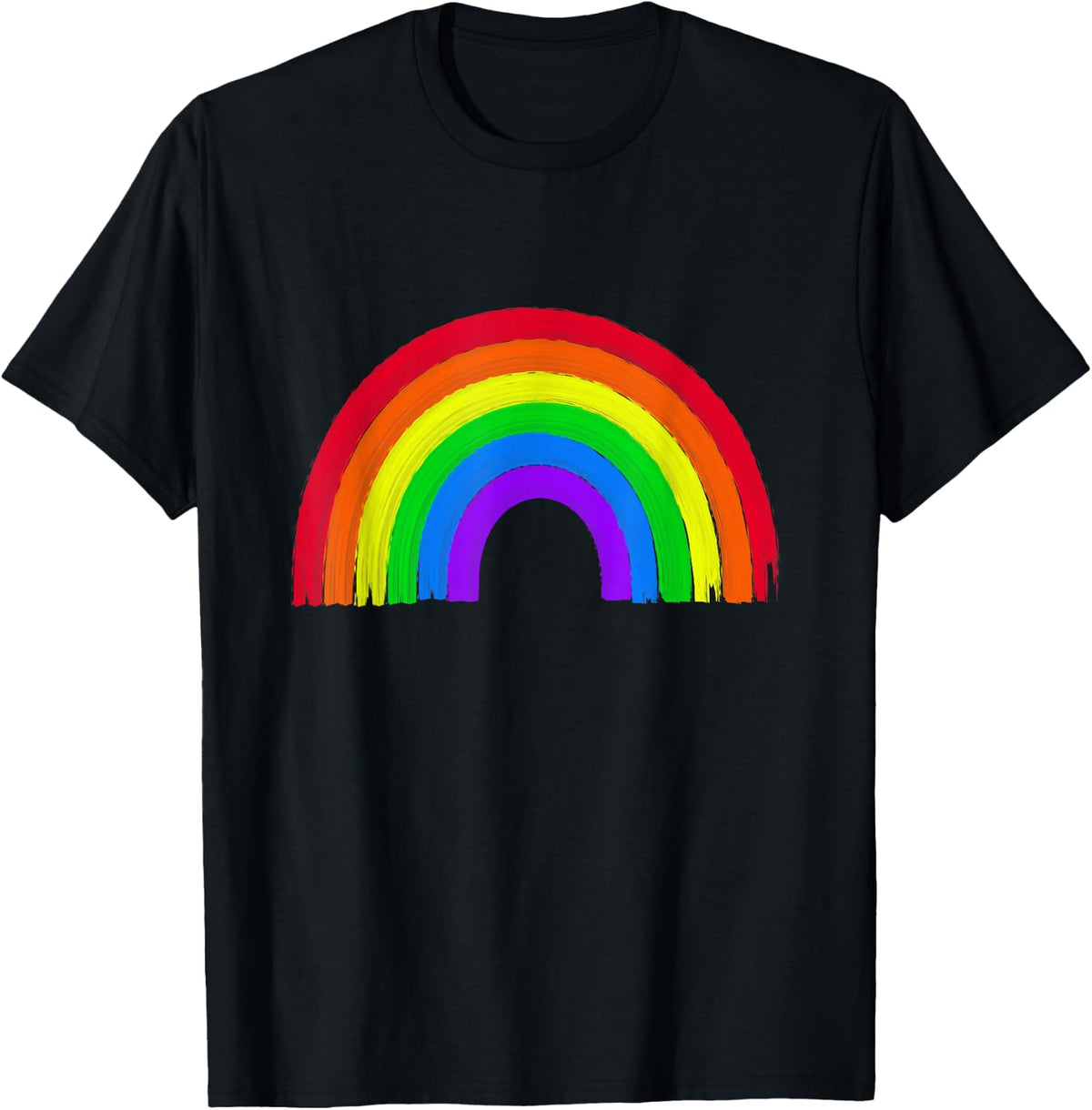 Rainbow with beautiful colourful colours - retro vintage , black T-Shirt