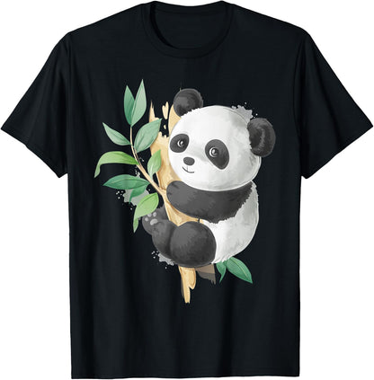 Cute Panda Lovers Kawaii Asian Bears Gifts DAIMMER Watercolor Panda - -Adults, Kids - Black - Short Sleeve - Small - Classic Fit - Cotton, Cotton Blend T-Shirt