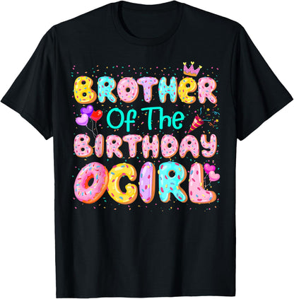 Brother Of The Birthday Girl Sweet Donut Matching Family T-Shirt