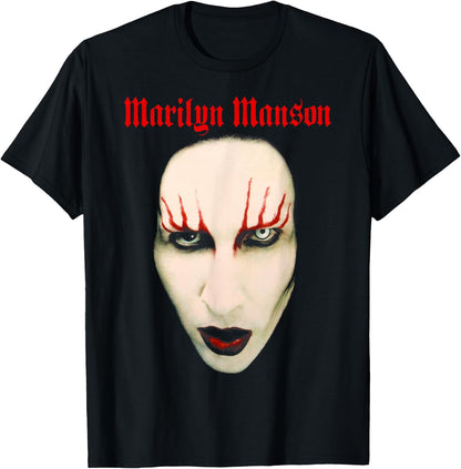Marilyn Manson â€?Big Face Red Lips , Black, S T-Shirt