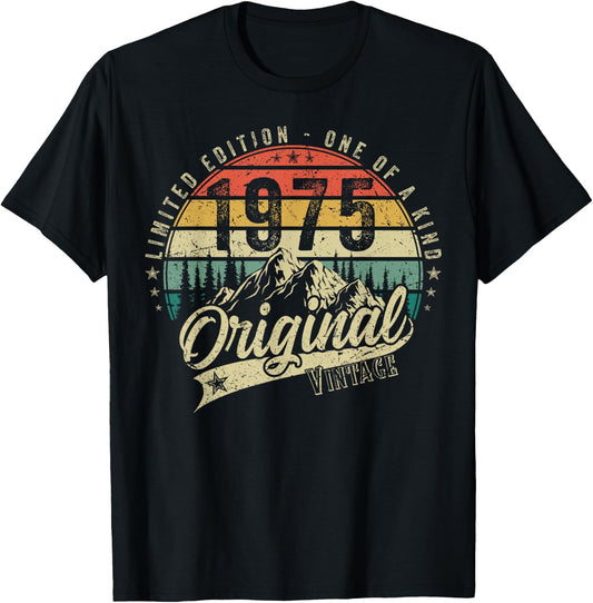 1975 Vintage Vintage Birthday Retro Men's Women's Gift , black T-Shirt