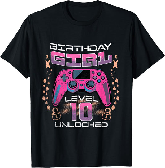 10th Birthday Gaming Gift Girl Age 10 Year Old Gamer Girls T-Shirt