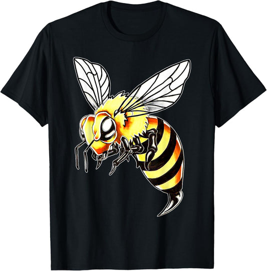 Bee Wasp, Hornet, Bumblebee , Black, S T-Shirt