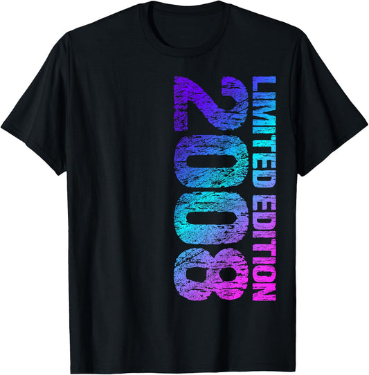2008 Boy Girl 17th Birthday Limited Edition 17 , black T-Shirt