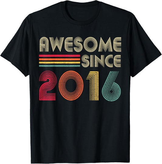 Awesome Since 2016 6th Birthday Retro T-Shirt