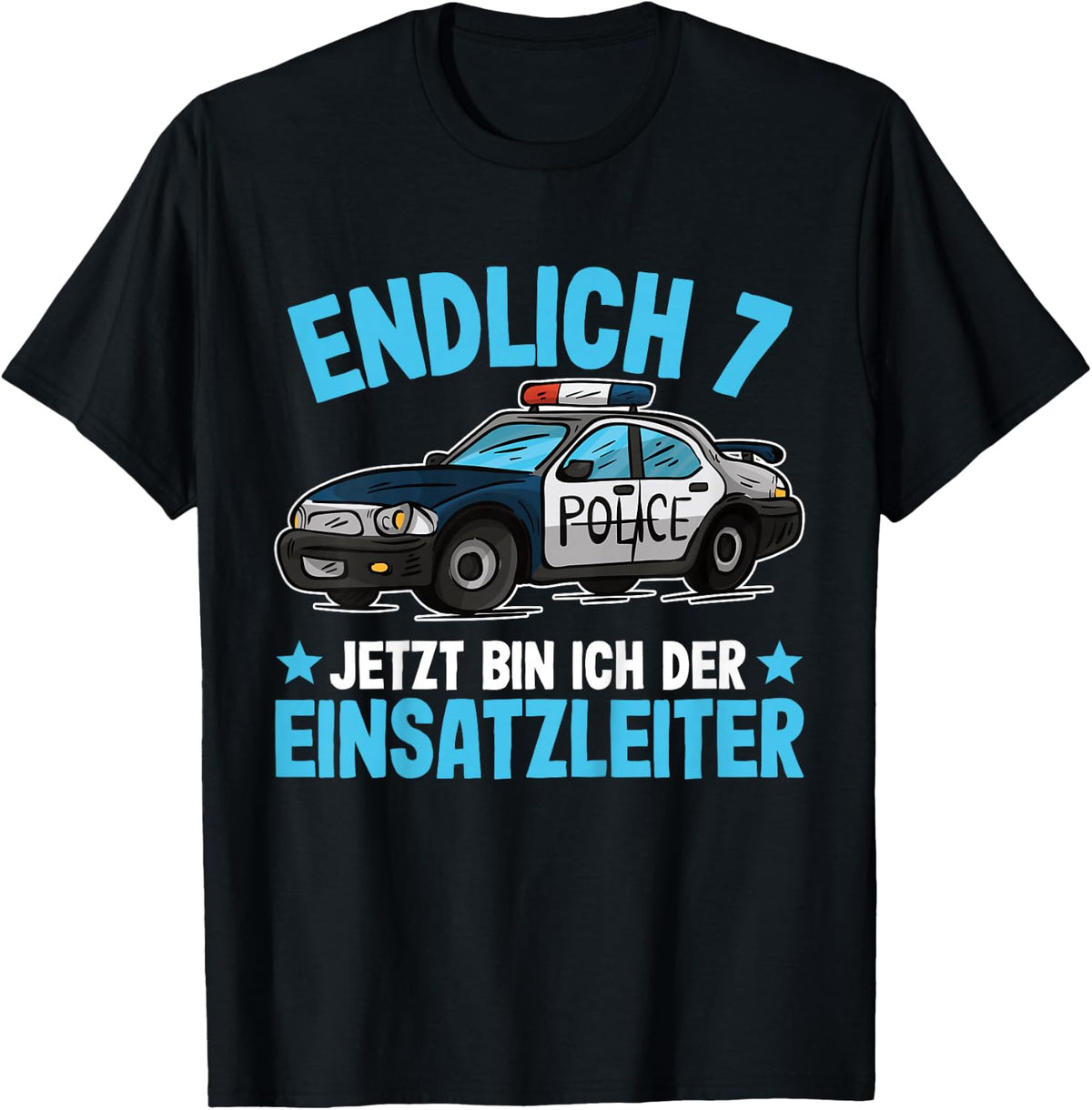 Children's Police Seven Years | 7th Birthday Boy Police , black, 80 T-Shirt