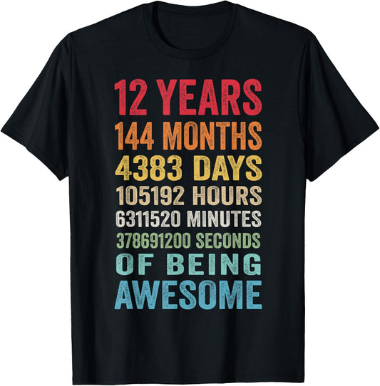 Birthday 12 Gifts Shirt 12 Years Boys T-Shirt