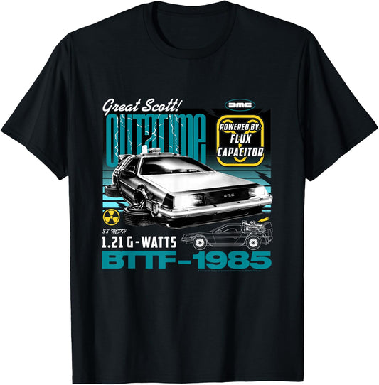 Back to the Future Flux Capacitor , black T-Shirt