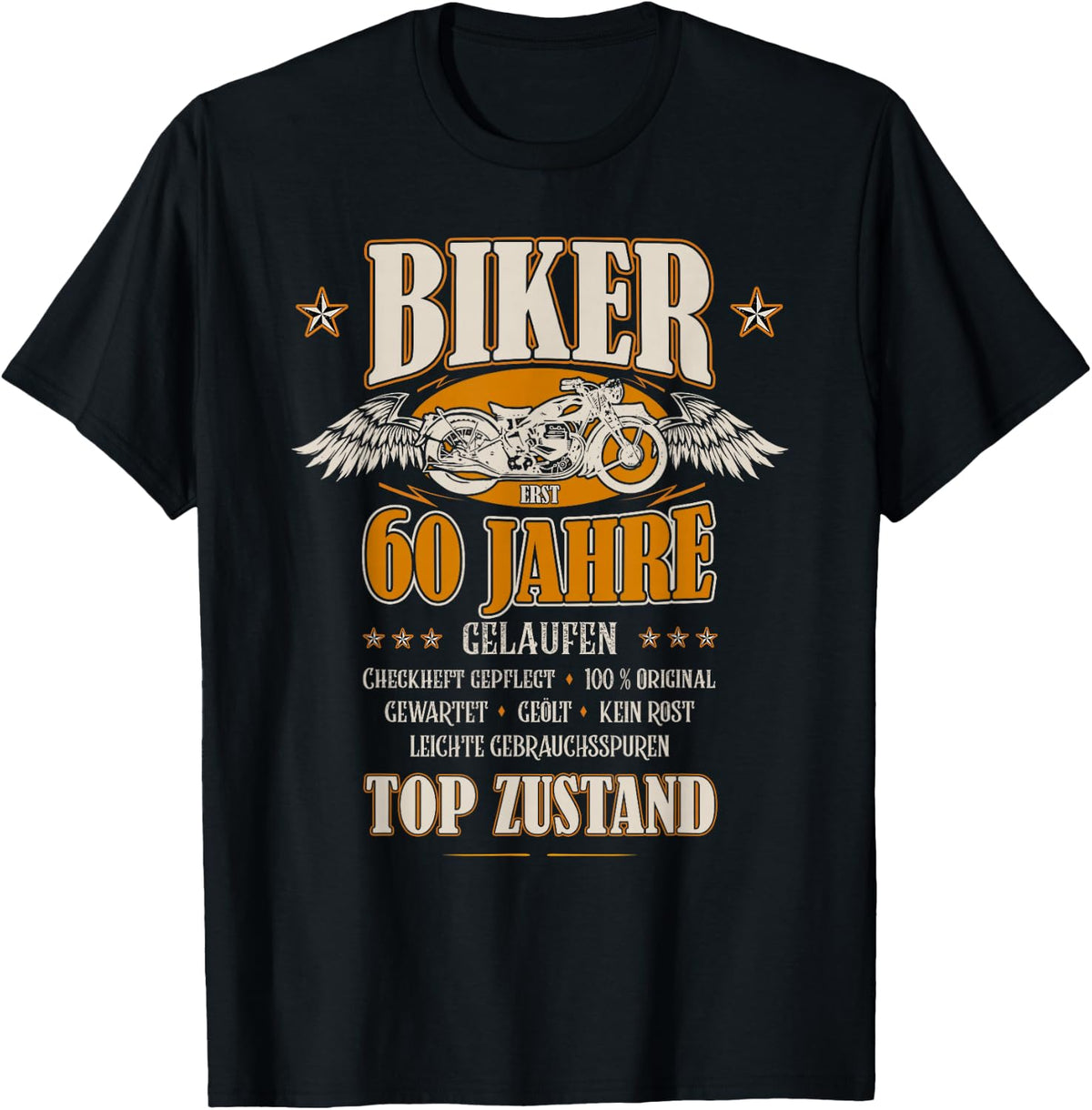 60th Birthday Biker Motorcycle Man Gift Funny , black, s T-Shirt