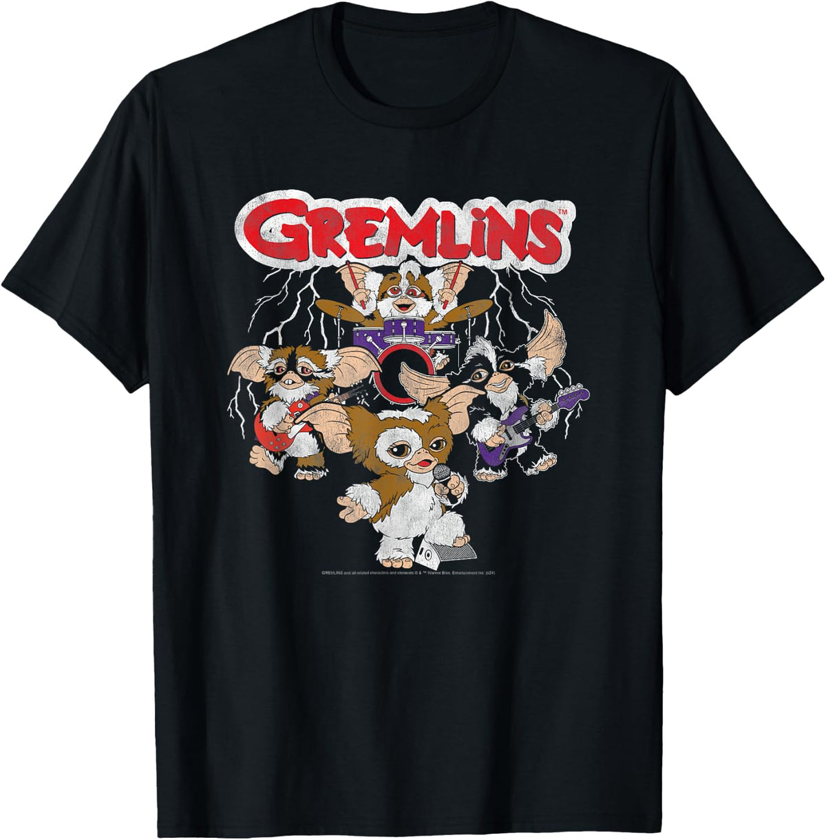 Gremlins Rock Band , Black, S T-Shirt