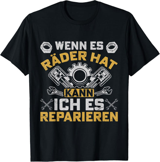 with German Text Werkstatt KFZ Mechanik T-Shirt