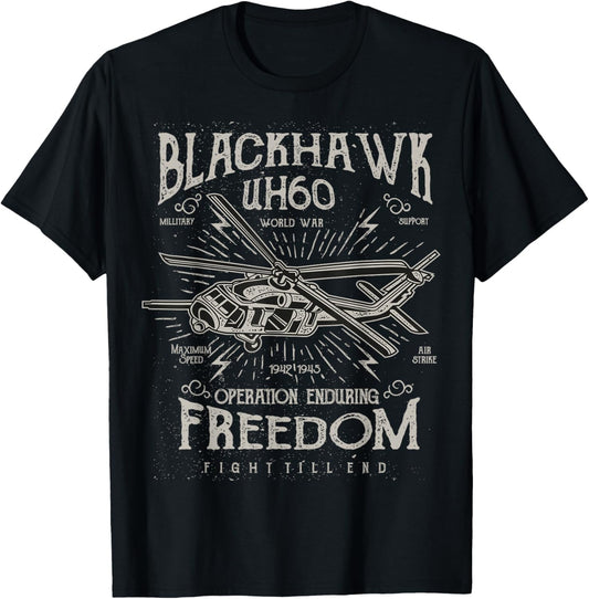 Air-Force Pilot Aviator Army USAF Black-Hawk T-Shirt