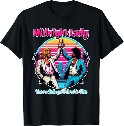 Midnight Lady, Malle Party, Buffalo, 80s Party, Malle Song , black T-Shirt