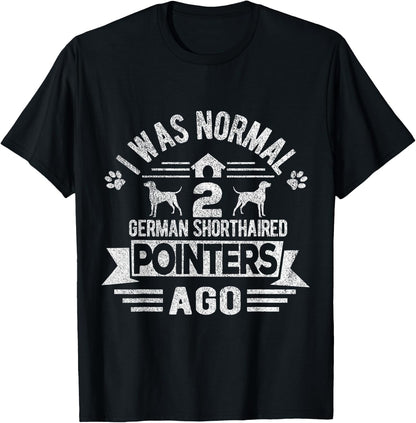 Two German Shorthaired Pointers Dog Owner Retro Vintage T-Shirt