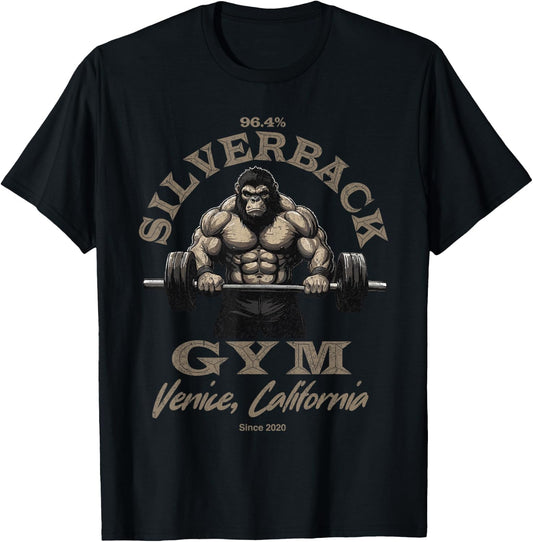 96.4% Silverback Gorilla Fitness Wear Bodybuilding Gym , black, S T-Shirt