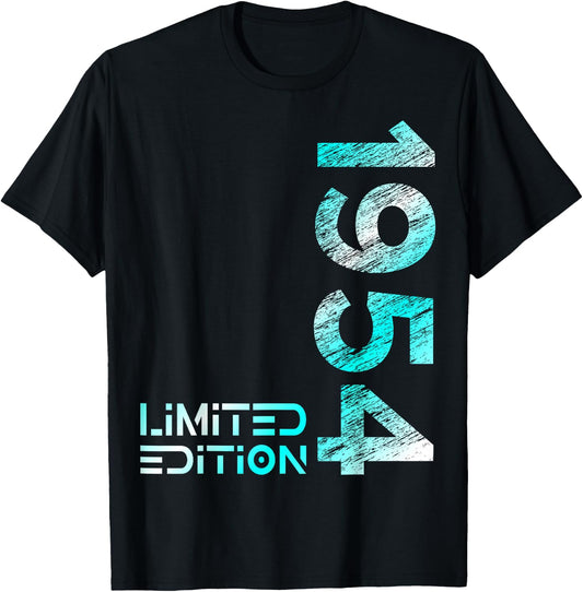 70th Birthday Limited Edition Vintage 1954 Man Woman , black T-Shirt
