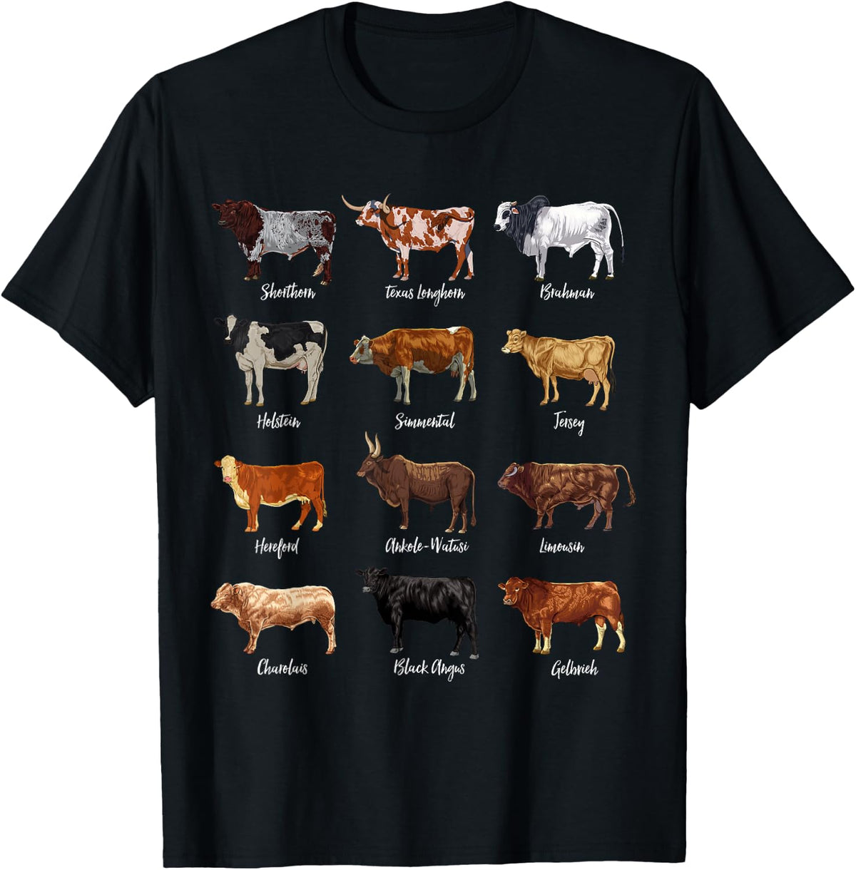 Cow Design with Cow Design, black T-Shirt