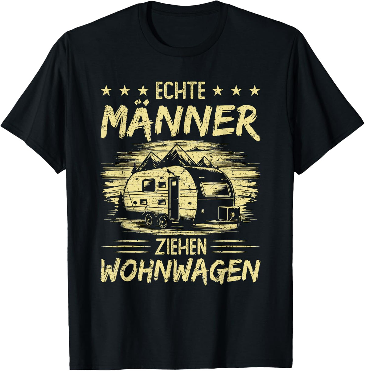 Caravan Saying Mens Camping Camper , black T-Shirt