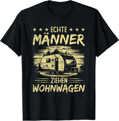 Caravan Saying Mens Camping Camper , black T-Shirt