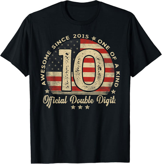 Awesome Since 2015 Official Double Digits 10th Birthday T-Shirt