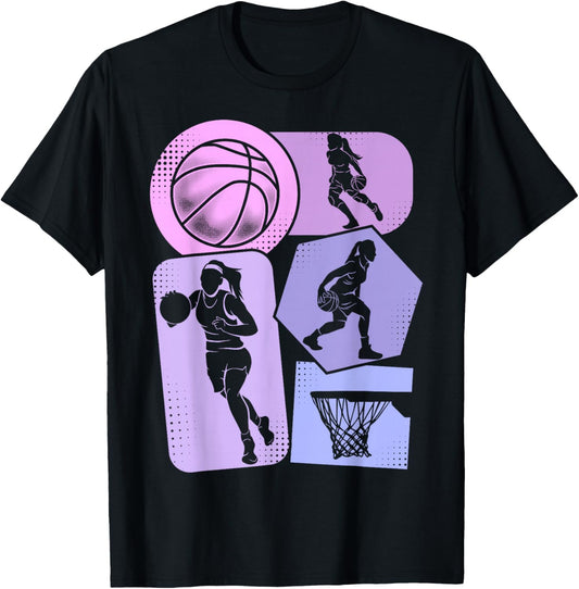 Basketball Girls Basketball Player Womens Childrens , black T-Shirt