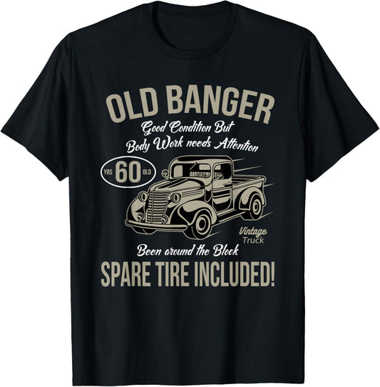 60th Birthday Vintage Old Banger 60 Years Old Men Gift Retro T-Shirt