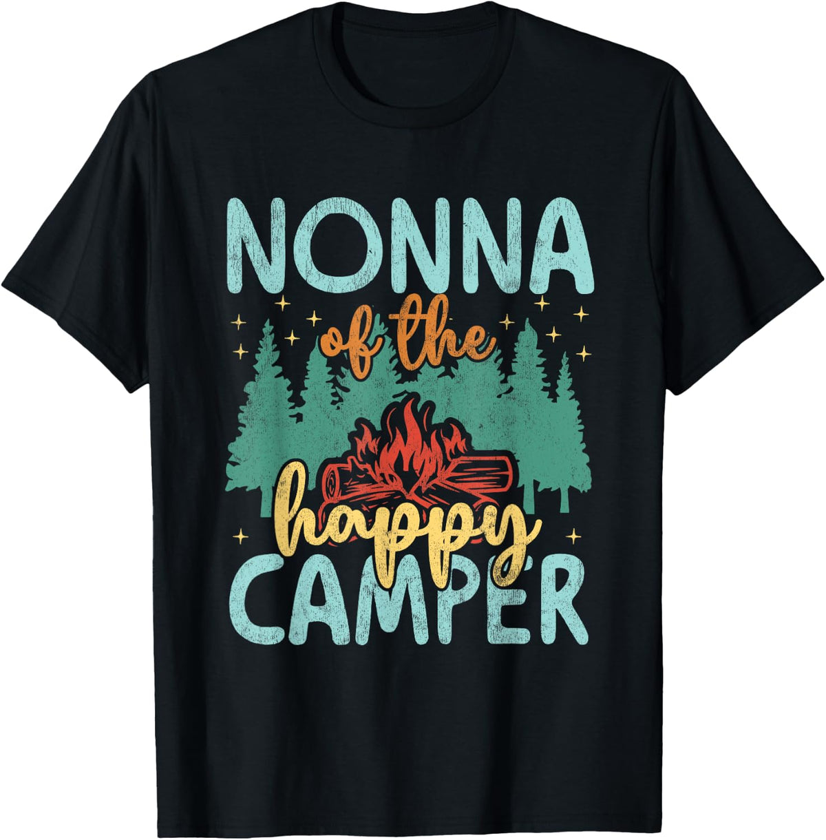 Nonna of Happy Camper 1st Birthday Party Retro Nonna T-Shirt