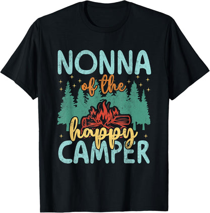 Nonna of Happy Camper 1st Birthday Party Retro Nonna T-Shirt