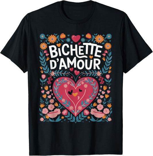 Bichette d'Amour Gift Girl Woman Cute , Black, S T-Shirt