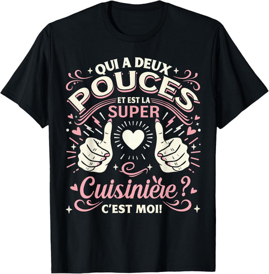 A Super Cooker Gift Woman Cook , Black, S T-Shirt