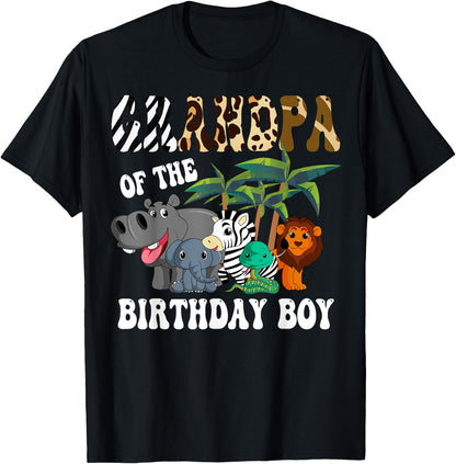 Grandpa of the Birthday Boy Zoo Bday Safari Celebration T-Shirt