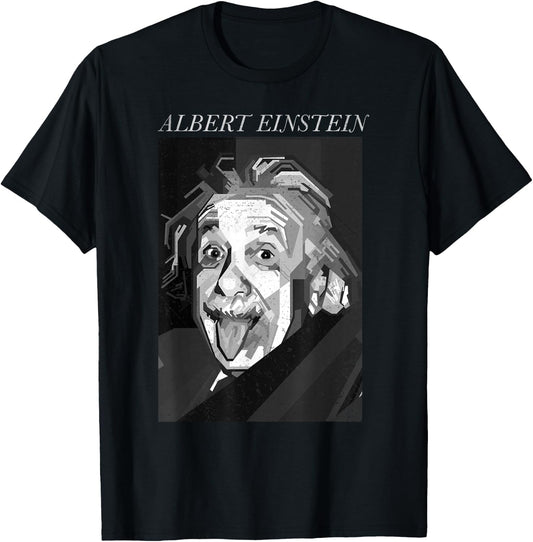 Albert Einstein Logic Quote Front Back , black T-Shirt