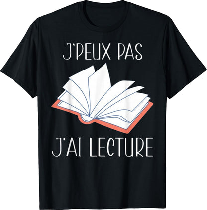 Je Peux Pas J'Ai Lecture Gift Reading , Black, S T-Shirt