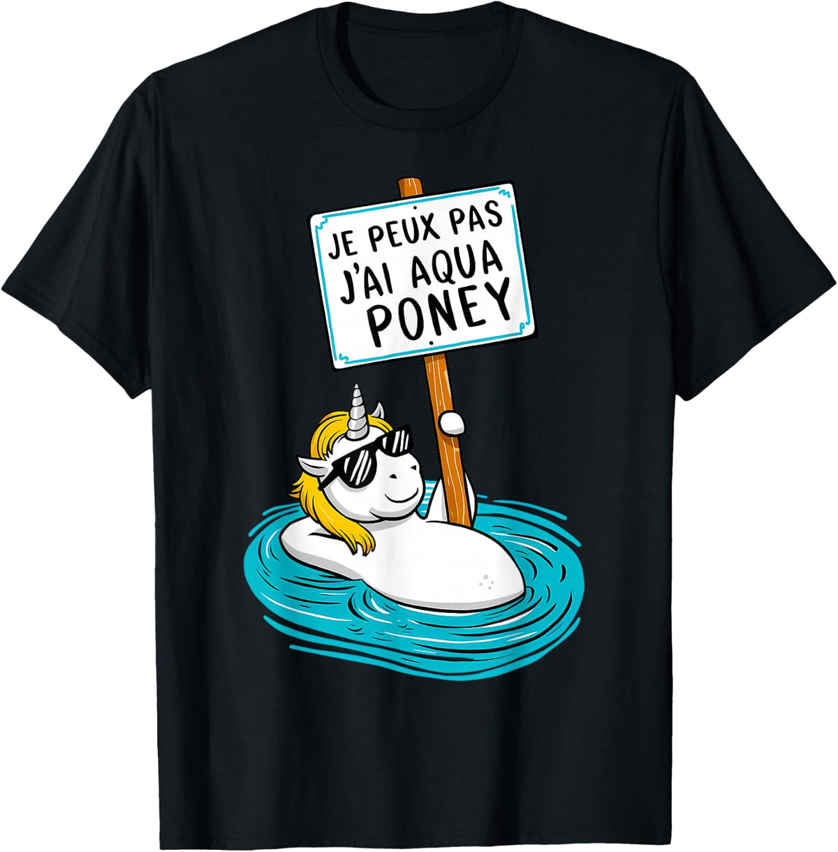 I Can't Have Aqua Pony , Black, S T-Shirt