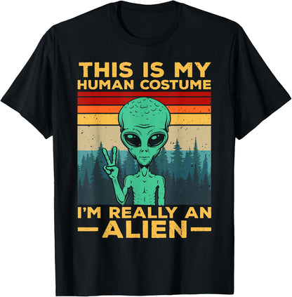 Alien Costume Alien This Is My Human Costume Alien , black T-Shirt