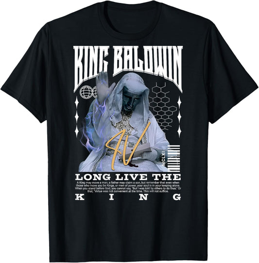 BACKPRINT King Baldwin IV , black T-Shirt