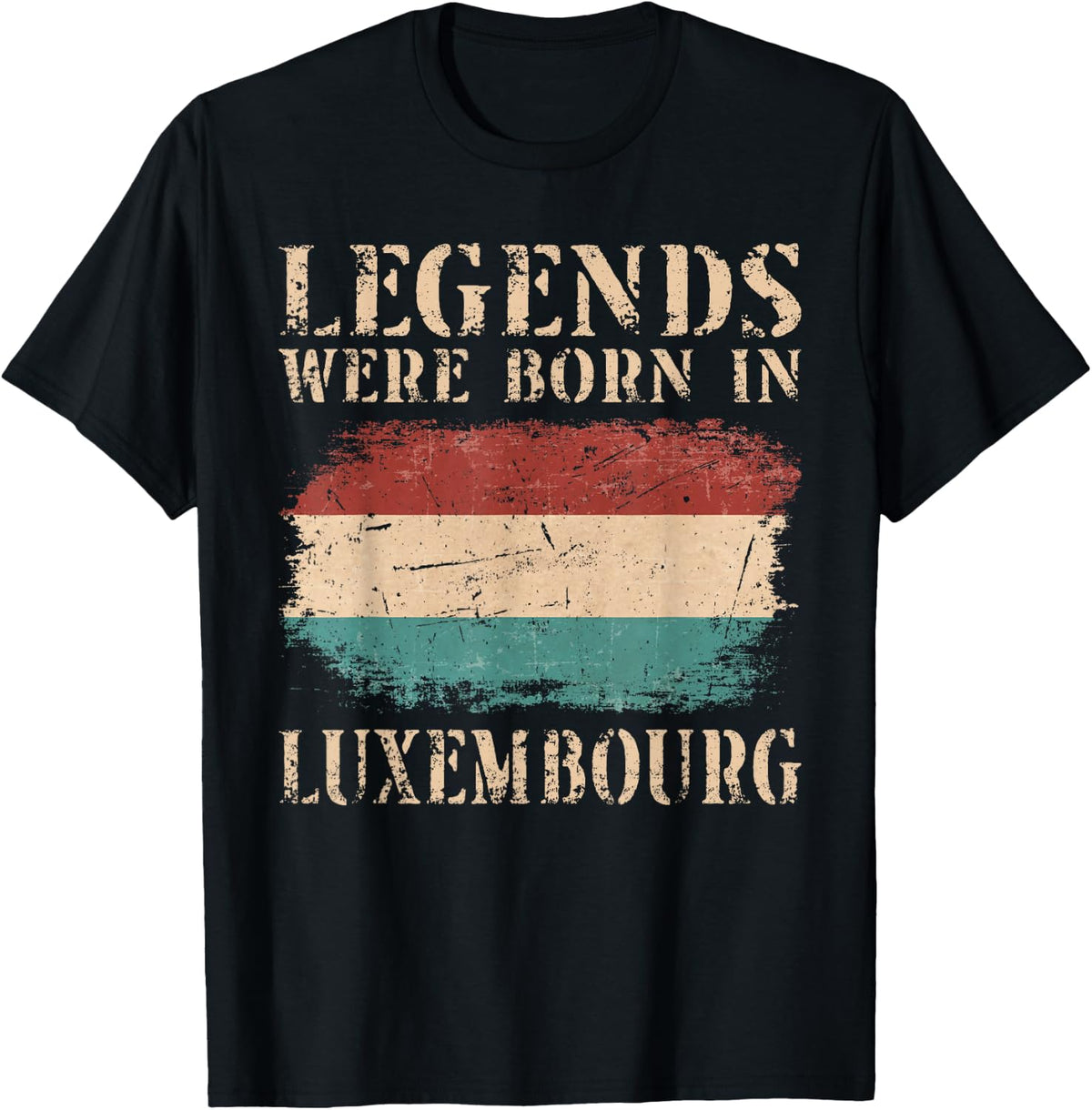 Vintage Design Luxembourg Flag , black, s T-Shirt
