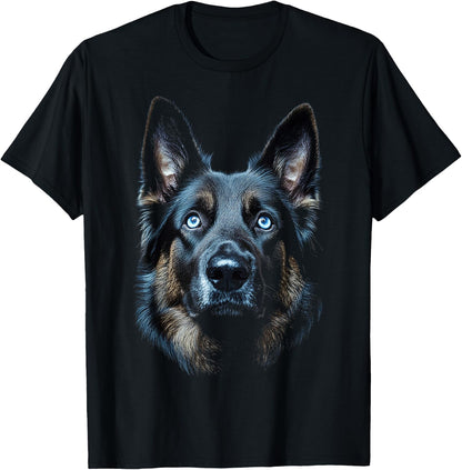 German Shepherd Dog Motif Pet Blue Eyes German Shepherd T-Shirt