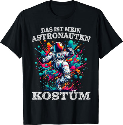 Carnival Space Suit Space Astronaut Costume Colourful , black T-Shirt