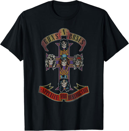 Guns n Roses Appetite for Destruction Rock Music Band , black T-Shirt