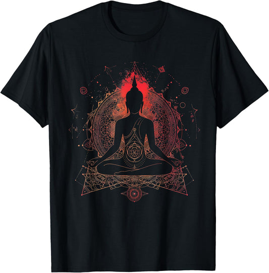 Zen Buddha Meditation Hindu Mandala Spiritual Buddhist , black T-Shirt