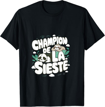 Champion nap Man funny phrase , Black, S T-Shirt