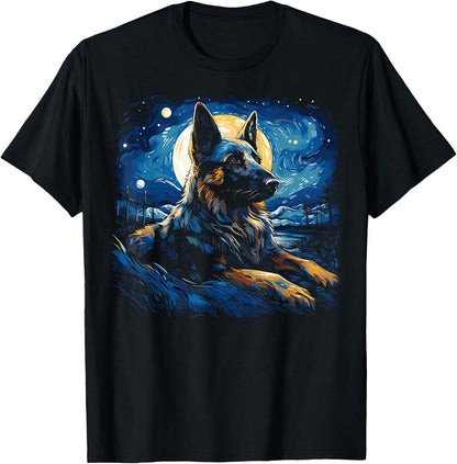 Van Gogh Dog German Shepherd T-Shirt