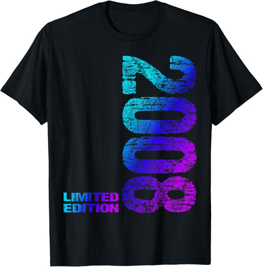 15th Birthday 2008 Limited Edition Boy Girl , black T-Shirt