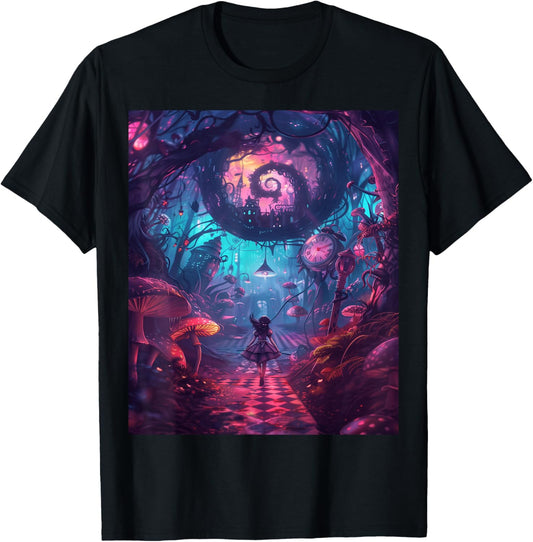 Alice in Wonderland , Black, S T-Shirt